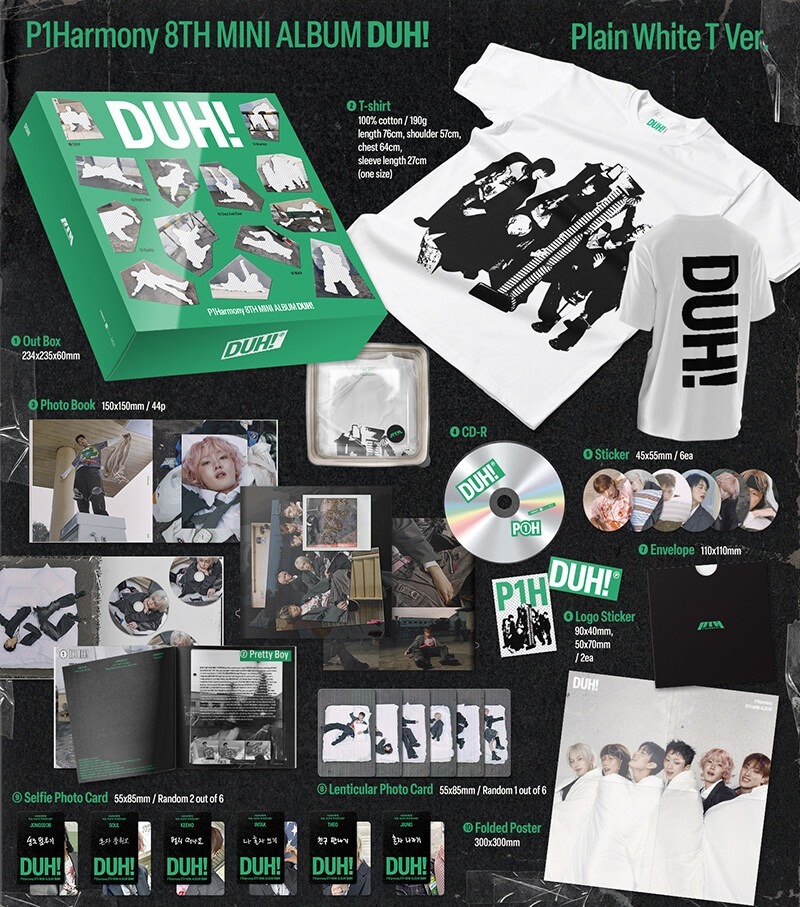 P1Harmony DUH Plain White T Version 8th Mini Album